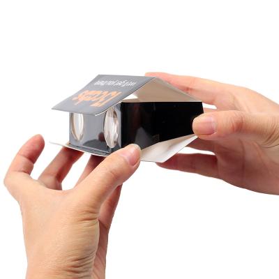 China Promotional Gift Disposable Customized Paper Binoculars Mini Folding Flat Cardboard Telescope for sale