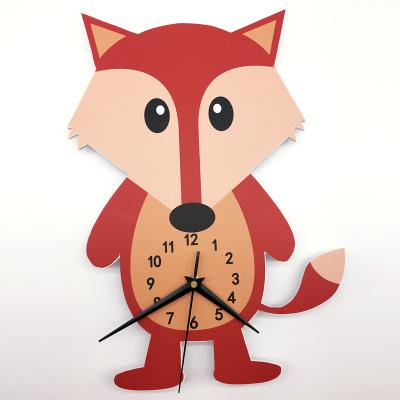 China Living Room Kids Cardboard Fox Wall Clock for sale