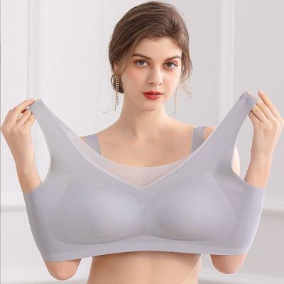 China High Quality Mature Sexy Ladies Women Lingerie Women Plus Size Latex Push Up Seamless Bralette Bras For Women Bra Vest Gather Shockproof Pad for sale