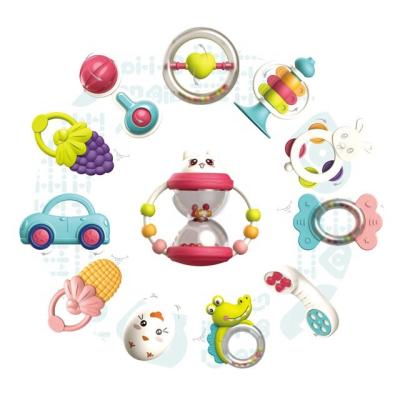 China 10pcs Non-Toxic Baby Rattle Toys Infant Shaker And Spin Rattles For Early Educational Toys for sale