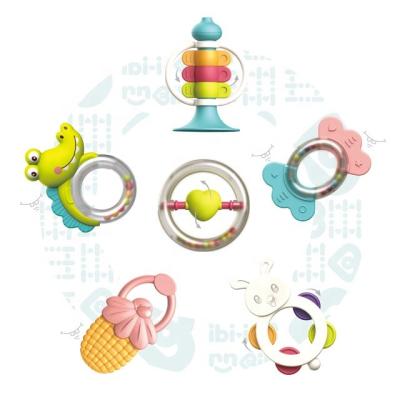 China Non-Toxic Baby Rattle Rattle Sets Teether Toys 6pcs Babies Shaker, Grabbing, Shaking Bell Rattle Toys Set Early Educational Toys for sale