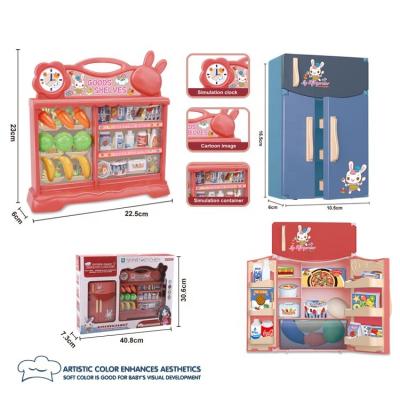 China Non-Toxic Children Playing Refrigerator Appliances Toy Shopping Goods Shelves and Play Food Accessories Included for sale