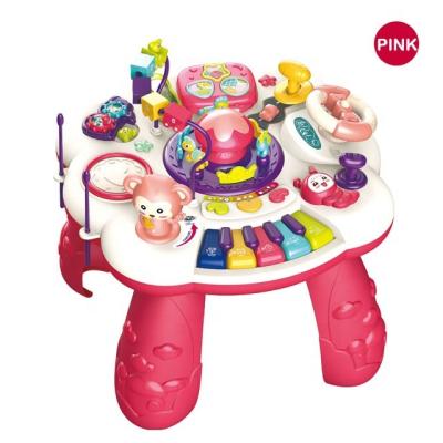 China Non-toxic hot sale child drum piano keyboard multifunctional musical instrument learn table baby educational toys for sale