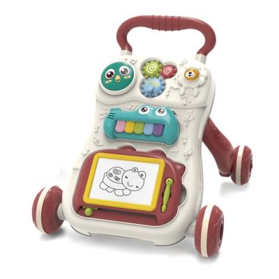 China Hot Selling Gymnasium Walker Drawing Board Multifunction Toddler Amazon Music and Lights Learning Walking Baby Walker Music Toy Trolley for sale