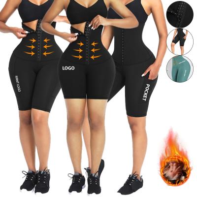 China Free Sample Breathable Knee Length Tummy Control Shorts With Pockets Butt Lifter Thigh Slimmer Women Shaper Body Shorts for sale