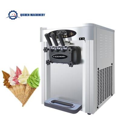 중국 Commercial Used Table Top Three Flavors Ice Cream Maker With Air Pump Three Faucets Soft Serve Ice Cream Machine 판매용