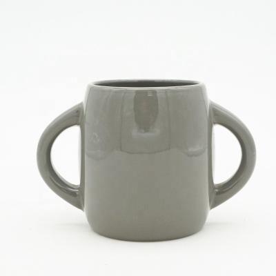 China Custom Viable Beer Coffee Mug With Two Handle Wholesale Creative Ceramic Mug for sale