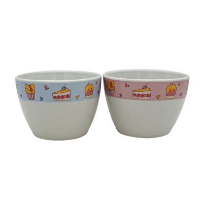 China Viable Wholesale Ceramic White Color Ice Cream Bowl Porcelain Cake Bowl for sale