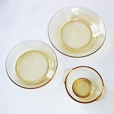 China Sustainable Customized Luxury High Borosilicate Glass Bowl Different Size Glass Ice Bowl Dinner Set for sale