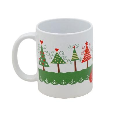 China Viable Hot Seller 11OZ Custom Ceramic Sublimation Mug Ceramic White Coffee Mug With Christmas Tree Printing for sale