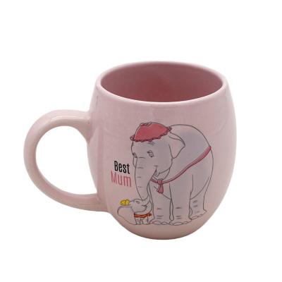 China Viable Feel Classic Spherical Custom Childlike Elephant Ceramic Mug For Gift for sale