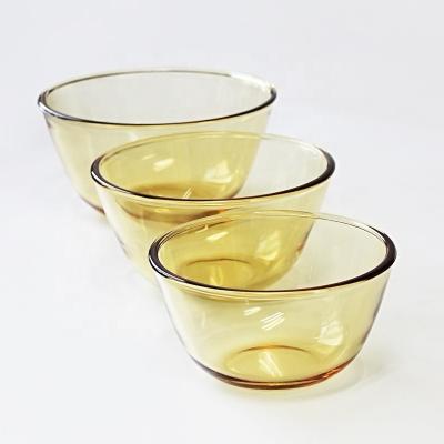 China High Sustainable Borosilicate Glassware Gold Colored Glass Bowls Dessert Bowl for sale