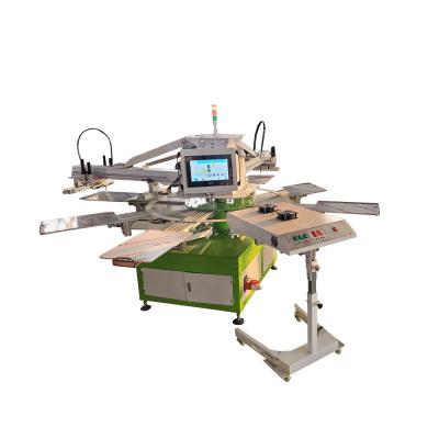 China Automatic Round Screen Printing Machine 2 Color Automatic Round Screen Printing Machine Rotary Screen Printer For T-shirt Printing 40*50cm Size Table for sale