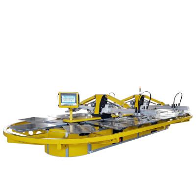 China Automatic Apparel Printing Wholesale 4 Color Oval Screen Printing Machine for sale