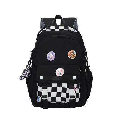 China 2023 Waterproof Newest Cartoon Children School Bag Bookbag Boys Student School Backpack Square Grid Custom Bags for sale