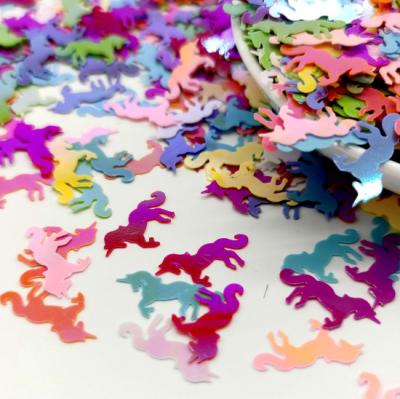 China Hot Selling 15G Unicorn Confetti Colorful Eco-Friendly PVC Unicorn Sequins For Party PVC Decoration for sale