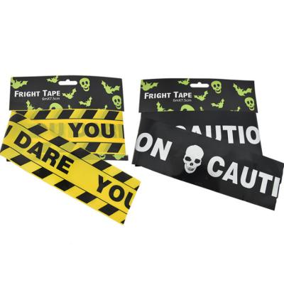 China Hot Sale 10m Flagging Tape Rick Or Treat Zone PE Caution Tape For Halloween Decoration Barricade Warning Device for sale