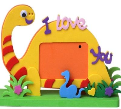 China Decorative 3D Intelligence Kids DIY Cute Funny Animal Shape Eva Foam Photo Frame for sale