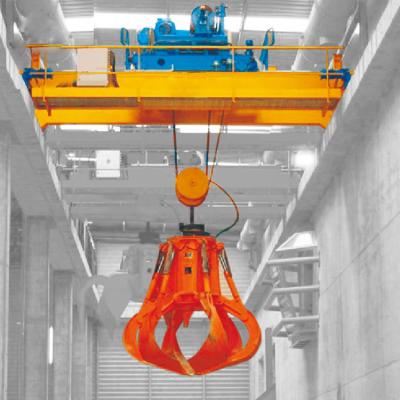 China Warehouse High Duty Garbage Crane Electric Hoist Double Four Wire Rope Grab for sale