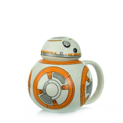 China Starwars Cartoon BB8 Unbreakable Stoneware Beer Mug - Collectible Ceramic Mug Beer Mug With Lid 15oz 420ml for sale