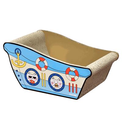 China Large Viable Bathtub Cat Scratching Nest Embedded Claw Board Corrugated Board Cat Board Bathtub Boat Cat Supplies Grinding Toys for sale