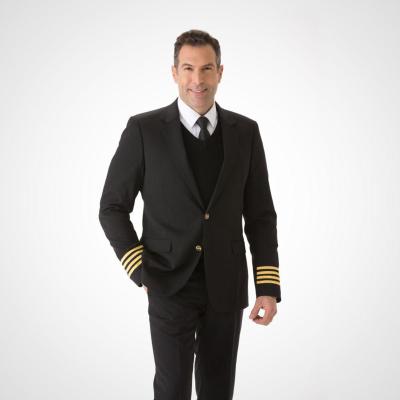 China Blazer Black Emirates Singapore Airline Pilot Uniform Uniform Pilot Blazer With Epaulet for sale