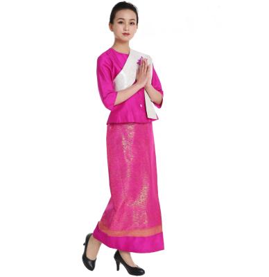 China High Quality Airline Bright Colors Two Piece Design Custom Made Thailand Airline Stewardess Elegant Uniform Suits for sale