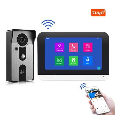 China 7 Inch HD WiFi Video Door Phone Touch Monitor Wiredvideo Intercom Door Phone With RFID APP Control V70MG-IDS WIFI Tuya for sale