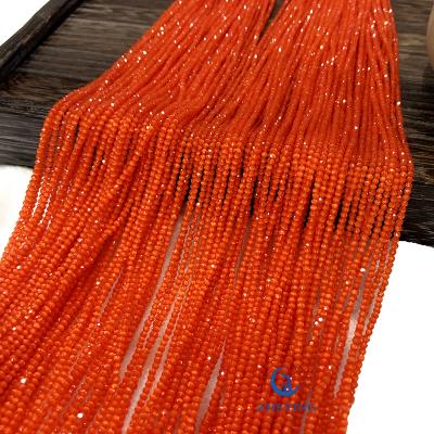 China DIY Bracelet Primary Color 48 Faceted Loose Beads Natural Orange Glass Beads For Jewelry Making Gemstone Beads Loose Tassel for sale