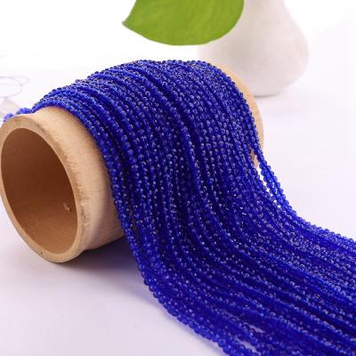 China Wholesale 3mm DIY Bracelet Rondelle Faceted Glass Beads Sapphire Hydro Beads Bracelet for sale