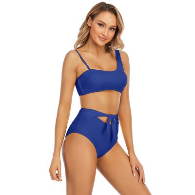 China Breathable One Shoulder Sling Push Up Swimsuit Ladies Hip Lift Triangle Ladies Swim Shorts Two Piece Swimwear for sale