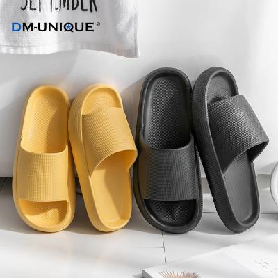 China Damping DM Logo Custom Unisex PVC UNIQUE Indoor Slippers Black EVA Sandals Bathing Home Slide for Men for sale