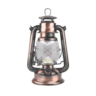 China 200lm 5v Stainless Steel Sheet Two Batteries And Retro Classic COB Camping Outdoor Charging Lantern for sale