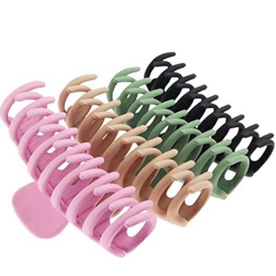 China Strong Women Matte Plastic Shark Clips Set Matte Rectangular Claw Hair Clips Hold Decoration 2022 for sale