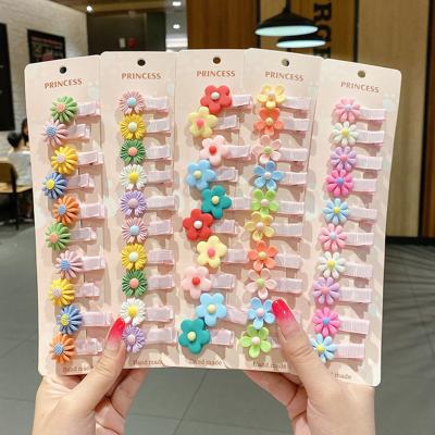 China European and American style fruit cartoon hairpin flower Daisy Baby Hairpin Geometric Fabric baby hair accessories for sale