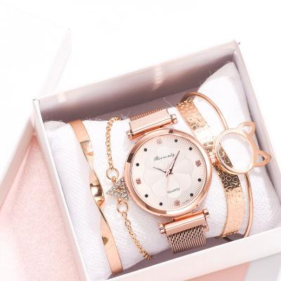 China Wholesale Women's Watch Set 5Pcs Women's Ladies Quartz Wrist Watch Ladies Watch Quartz Watch Set Set for sale