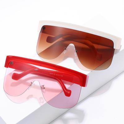 China Sports sunglasses 2021 custom made sunglasses men women men sports logo HOT SALE one piece fashion oversized sunglasses CCG1153 for sale