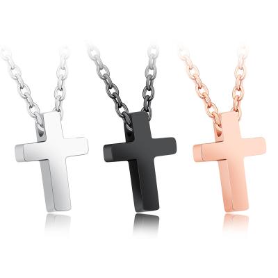 China Hot New CLASSIC Stainless Steel Personality Cross Necklace Pendant Clavicle Chain For Men/Women for sale