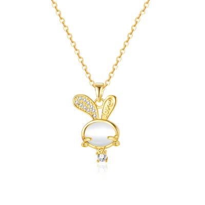 China New Fashion Vintage Trend Zircon Small Rabbit Creative Personality Light Luxury High Quality Pendant Necklace Ornaments for sale