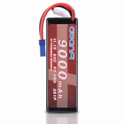 China Toys 3S 9000mAh Lipo Battery 11.1V 100C EC5 Connector With Metal Plates Soft Case RC Battery For RC Car Truck Tank Racing Hobby Model for sale