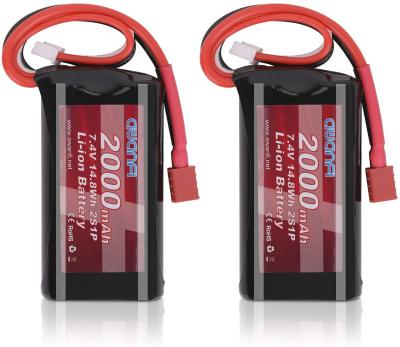 China RC Toys 7.4V 2000mAh Li-ion Battery with Deans Plug for RC Car Off Road Truck RadioMaster TX16S Jumper T16 T12 T8SG Transmitter Boat for sale