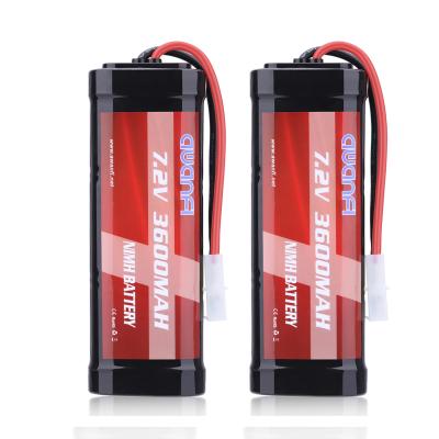 China RC Toys Factory Price 7.2v 3600mah Battery High Capacity NiMH Battery with Tamiya Connector for RC Car 2 PACKS for sale