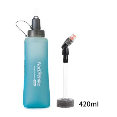 China Naturehike BPA Free Silicone TPU Sports Outdoor Running Water Bottle Collapsible Folding Soft Flask NH17S028-B for sale