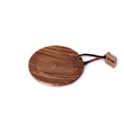 China Naturehike Sustainable Vintage Place Mat Solid Wood Round Teacup Pads Black Walnut Coaster With Invisible Magnet for sale