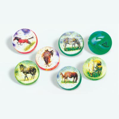 China Soft Toy 32mm High Bouncing Ball Balls Picture Custom Bouncy Ball Printed Toys Paper Card Inside for sale