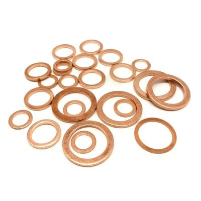 China Custom Solid Copper Gasket Hot Sale OEM Size Ring Copper Washers Flat Gaskets Pressure Gauge Copper Gaskets Corrosion Resistant for sale