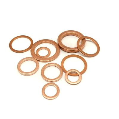 China Gasket Marine Pressure Resistant Copper Washers Good Quality Injector Copper Gaskets 2mm Standard Diesel Copper O Ring Gaskets for sale