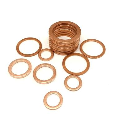 China Gasket Customized Ring Red Copper Gasket Thickened Metric Solid Copper Meson Sheet Copper Gasket For Automobile for sale