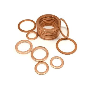 China Gasket Factory Price Stamped Wholesale Thin Automotive Copper Gasket Ring Stain Copper Gasket Ring Gasket for sale