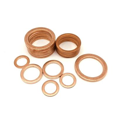 China Wholesale Thin Copper Flat Copper Hot Sale Gasket Gasket Spot Sealing Sealing Ring Red Copper Marine for sale